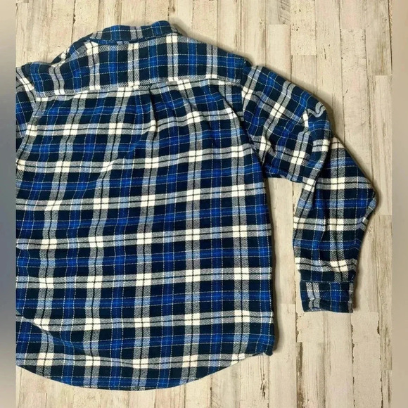 Orvis Flannel Shirt Adult XL Blue Plaid Button Long Sleeve - Picture 12 of 13